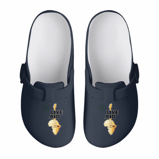 Discover Live Aid Concert Music Gig Event Live 1985 Wembley 80s Slip On Clogs
