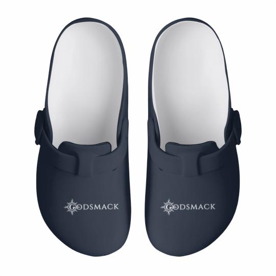 Discover Godsmack Sun logo on black Slip On Clogs