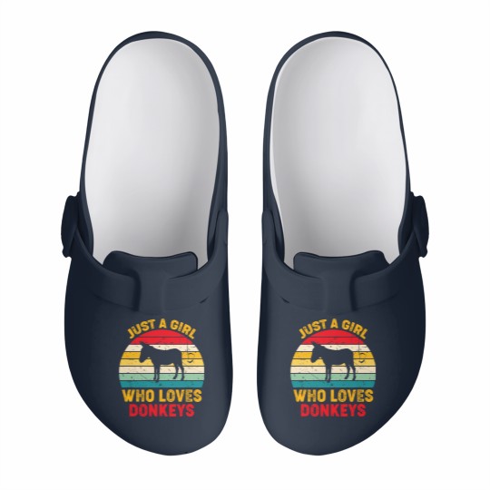 Discover Just A Girl Who Loves Donkeys Retro Sunset Donkey Lovers Slip On Clogs