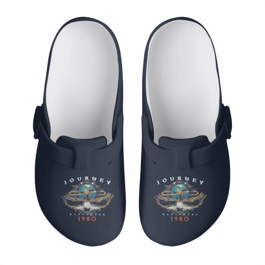 Discover Journey Departure Tour 1980 Men’s Slip On Clogs, Slip On Clogs For Music Fan