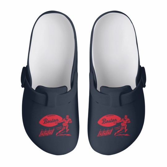 Discover Vintage Football - Boston Patriots (Red Boston Wordmark) - Boston Patriots - Slip On Clogs