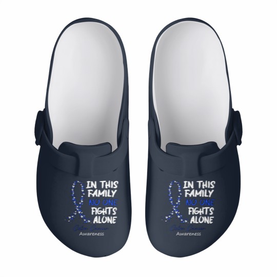 Discover Colon Cancer Awareness In This Family No One Fights Alone - Faith Hope Cure - Colon Cancer Awareness - Slip On Clogs