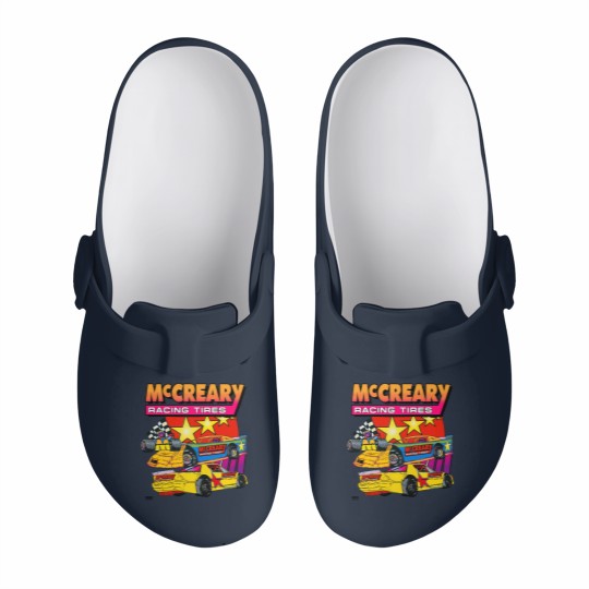 Discover Vintage 1990s McCreary Racing Tire Neon Slip On Clogs