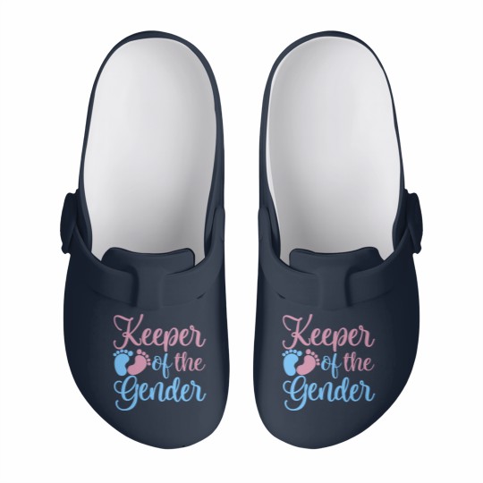 Discover Gender Reveal Slip On Clogs, Keeper Of The Gender Slip On Clogs, Gender Reveal Ideas, Gender Reveal Party Slip On Clogs