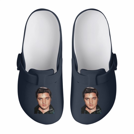 Discover Elvis Presley Signature Slip On Clogs Short Sleeve Cotton White Women Men S to 5XL