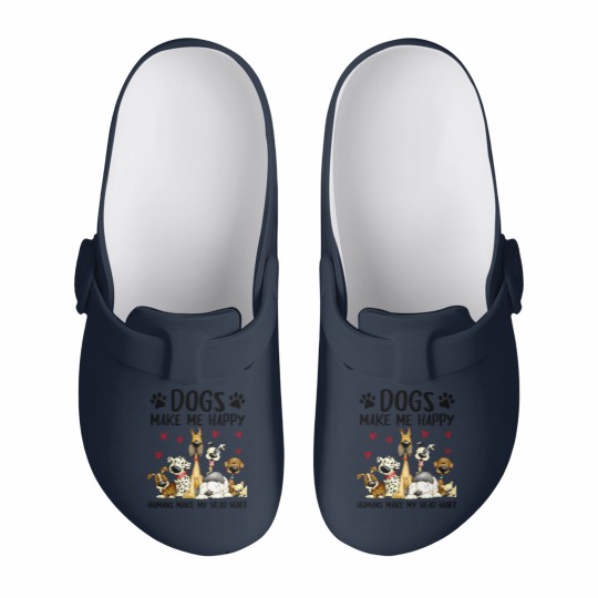 Discover dogs make me happy humans make my head hurt Slip On Clogs