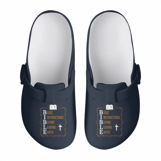 Discover Bible Basic Instructions Before Leaving Earth Christian Slip On Clogs
