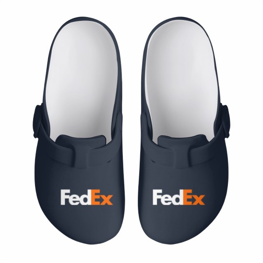 Discover FedEx Slip On Clogs Navy Blue Size Medium Unisex