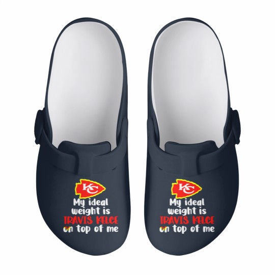 Discover Chiefs My Ideal Weight Is Travis Kelce On Top Of Me Slip On Clogs