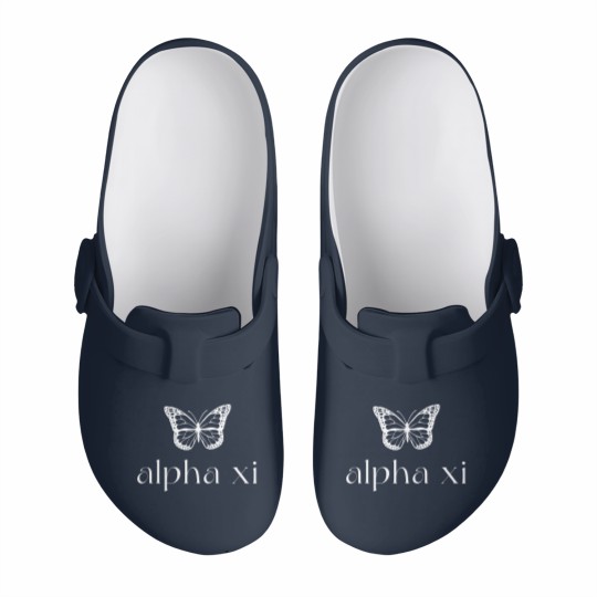 Discover Alpha Xi Delta Butterfly Slip On Clogs | Custom sorority merch
