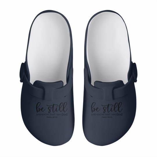 Discover Be Still and Know That I Am God Slip On Clogs, Christian Slip On Clogs, Religious Gifts