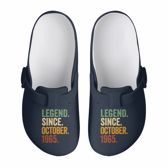 Discover Retro 1965 Birthday October Born Legend Since 1965 Slip On Clogs