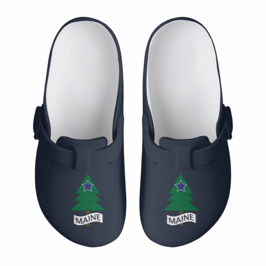 Discover 1901 Maine State Flag Remix Distressed Vintage - Maine - Slip On Clogs