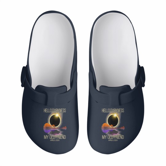 Discover Hello Darkness My Old Friend Solar Eclipse April Slip On Clogs