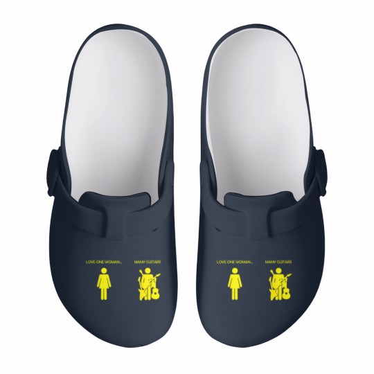 Discover love one woman many guitars funny Slip On Clogs