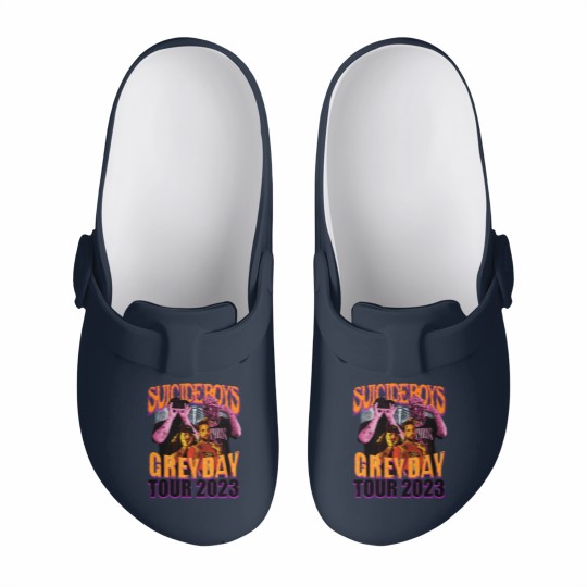 Discover Suicideboys Rap Slip On Clogs, Grey Day 2023 World Tour Vintage 90s