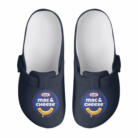 Discover heinz kraft mac cheese macaroni big chest logo Slip On Clogs
