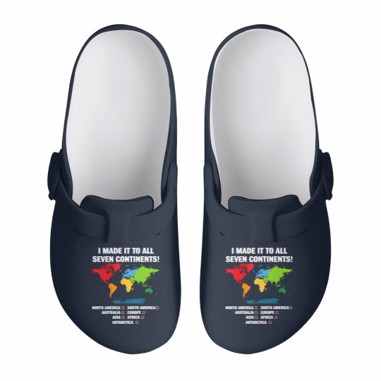 Discover world traveler seven continents 7 continents club white Slip On Clogs