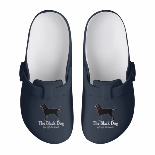 Discover The Black Dog Logo Life Off The Leash Slip On Clogs