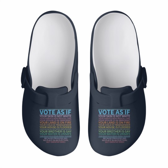 Discover Vote as if Slip On Clogs, Human Rights Slip On Clogs, Protest Apparel