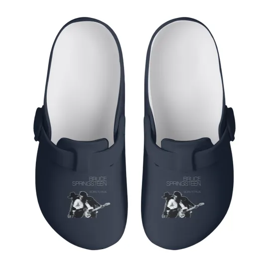 Discover Bruce Springsteen Born To Run Black Slip On Clogs
