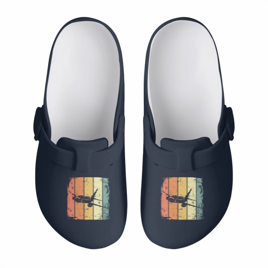 Discover Airplane Vintage Passenger Airplane Slip On Clogs