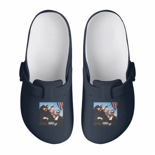 Discover TRUMP Album Cover Shooting Slip On Clogs