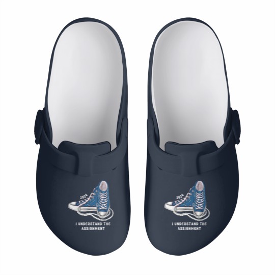 Discover I Understand The Assignment Vote Blue rally Slip On Clogs, Kamala Harris Sneakers and Pearls