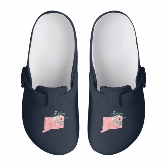 Discover Connecticut Floral - Connecticut State - Slip On Clogs