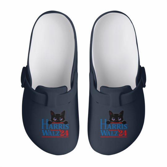 Discover Harris Walz Cat Lady  Harris tim walz Slip On Clogs - 1 Slip On Clogs