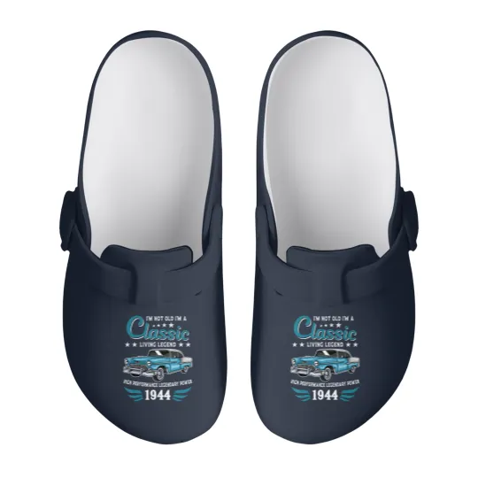 Discover vintage 1944 birthday car for legends born in 1944 Slip On Clogs