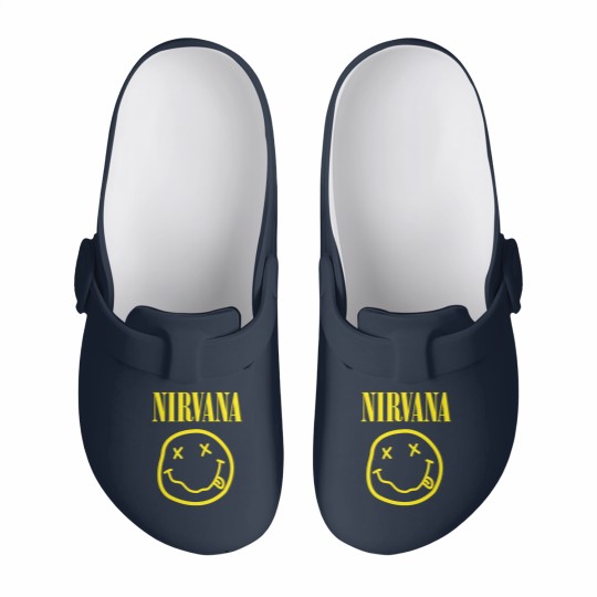 Discover Nirvanaa Yellow Smiley Slip On Clogs