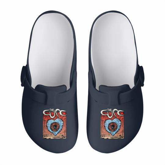 Discover Vintage The Cure Slip On Clogs, The Cure Slip On Clogs, Rock Music Graphic Slip On Clogs