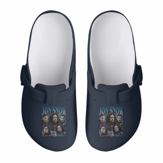Discover Jon Snow Vintage Graphic 90s Slip On Clogs, Jon Snow Slip On Clogs, Jon Snow Rock Style Bootleg Slip On Clogs, Custom Photo Slip On Clogs