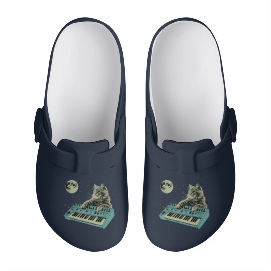 Discover Synthesizer Cat In Space Slip On Clogs