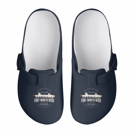 Discover fort worth texas stockyards and rodeo cowboy desig t Slip On Clogs