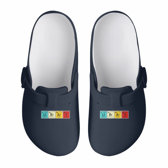 Discover Library Periodic Table Library Reading Book Worms Slip On Clogs