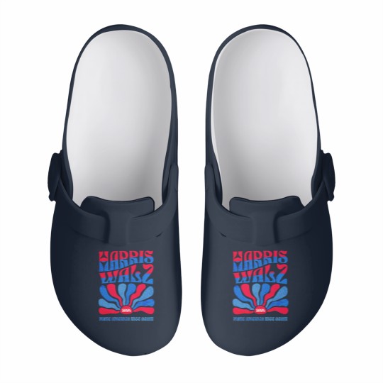 Discover Harris Walz 2024 Vintage Boho Groovy Retro red Blue Kamala Harris 2024 - Harris Walz 2024 - Slip On Clogs