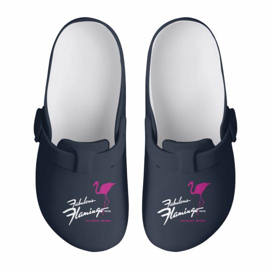 Discover flamingo hotel casino las vegas retro vintage t Slip On Clogs