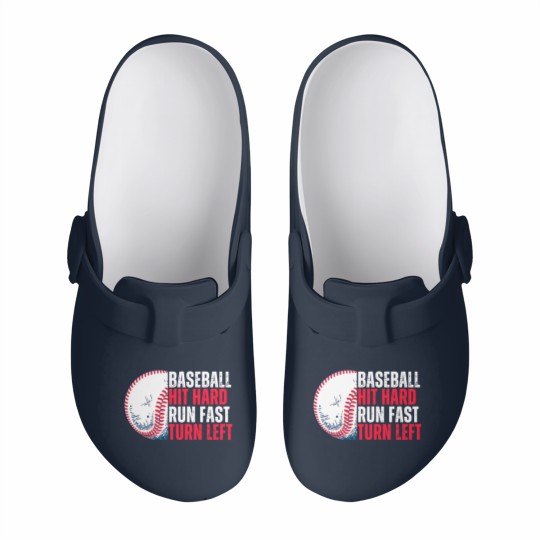 Discover Sport Baseball Hit Hard Run Fast Turn Left For Lovers Slip On Clogs