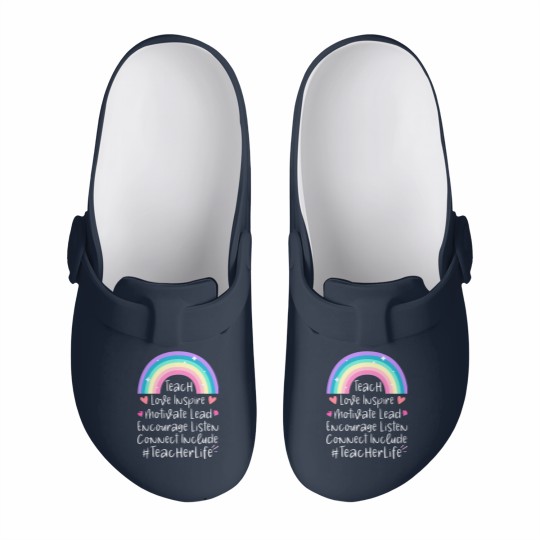Discover Teacher Life Slip On Clogs, Teacher Gift, Teacher Slip On Clogs, Elementary School Teacher Slip On Clogs, Preschool Teacher, Gift for Teacher - Teacher Life - Slip On Clogs