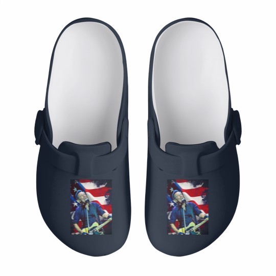 Discover Bruce Springsteen Graphic Slip On Clogs  Bruce Springsteen Slip On Clogs Tour 2024 Slip On Clogs