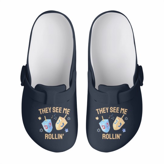 Discover They See Me Rollin, Hanukkah Slip On Clogs