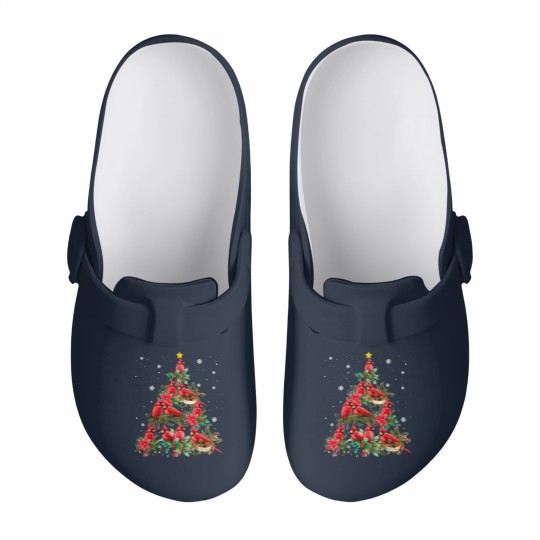 Discover Vintage Christmas Cardinal Birds Snowings Xmas Tree Lights Slip On Clogs