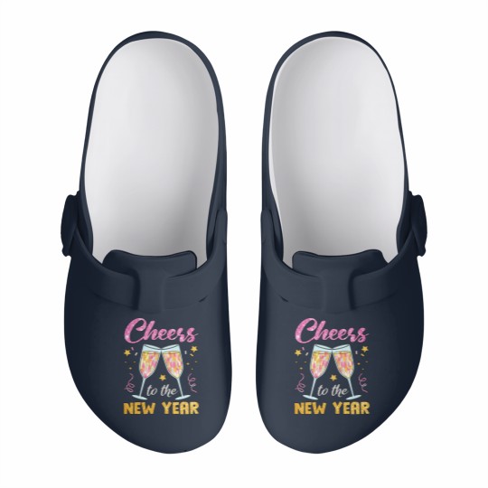 Discover New Year 2025 Slip On Clogs, Cheers to the New Year, Retro New Years Slip On Clogs