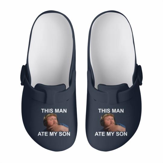 Discover Caseoh This man ate my son funny meme Slip On Clogs