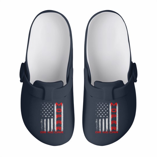 Discover Mopar or No Car Flag America Motor Car Sports Racing Gift Slip On Clogs