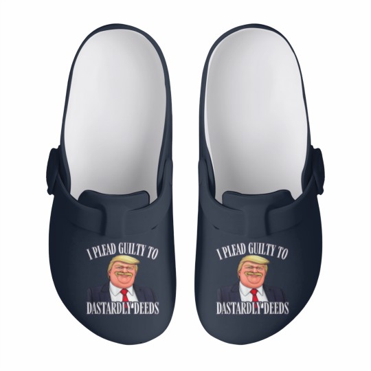 Discover Dastardly Deeds Funny Trump Cartoon Style Graphic Slip On Clogs