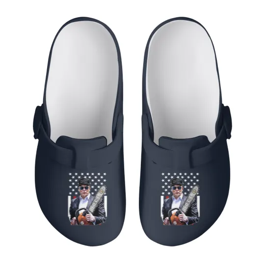 Discover Elon Musk Chainsaw Slip On Clogs, Chainsaw For Bureaucracy
