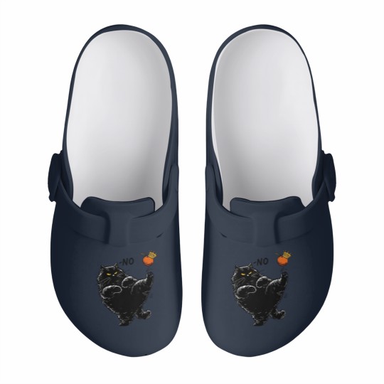 Discover No Kings in America Black Cat Slip On Clogs, No Kings Slip On Clogs, Funny Political Meme Slip On Clogs